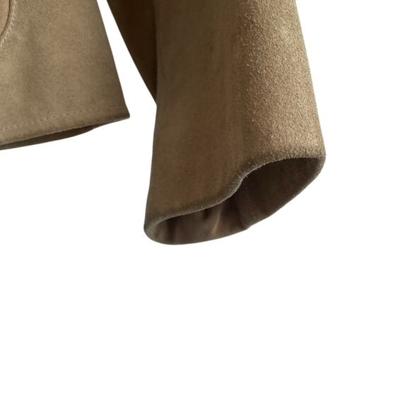 Y2K VTG Banana Republic Women Leather Suede Jacket 2 Camel Classic Retro Cowgirl - Picture 3 of 14